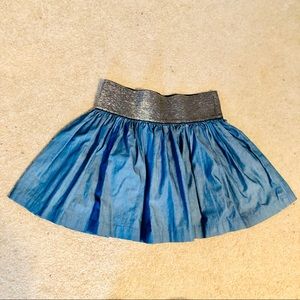 👗 Denim Skirt with Sparkly Silver Waistband 👗